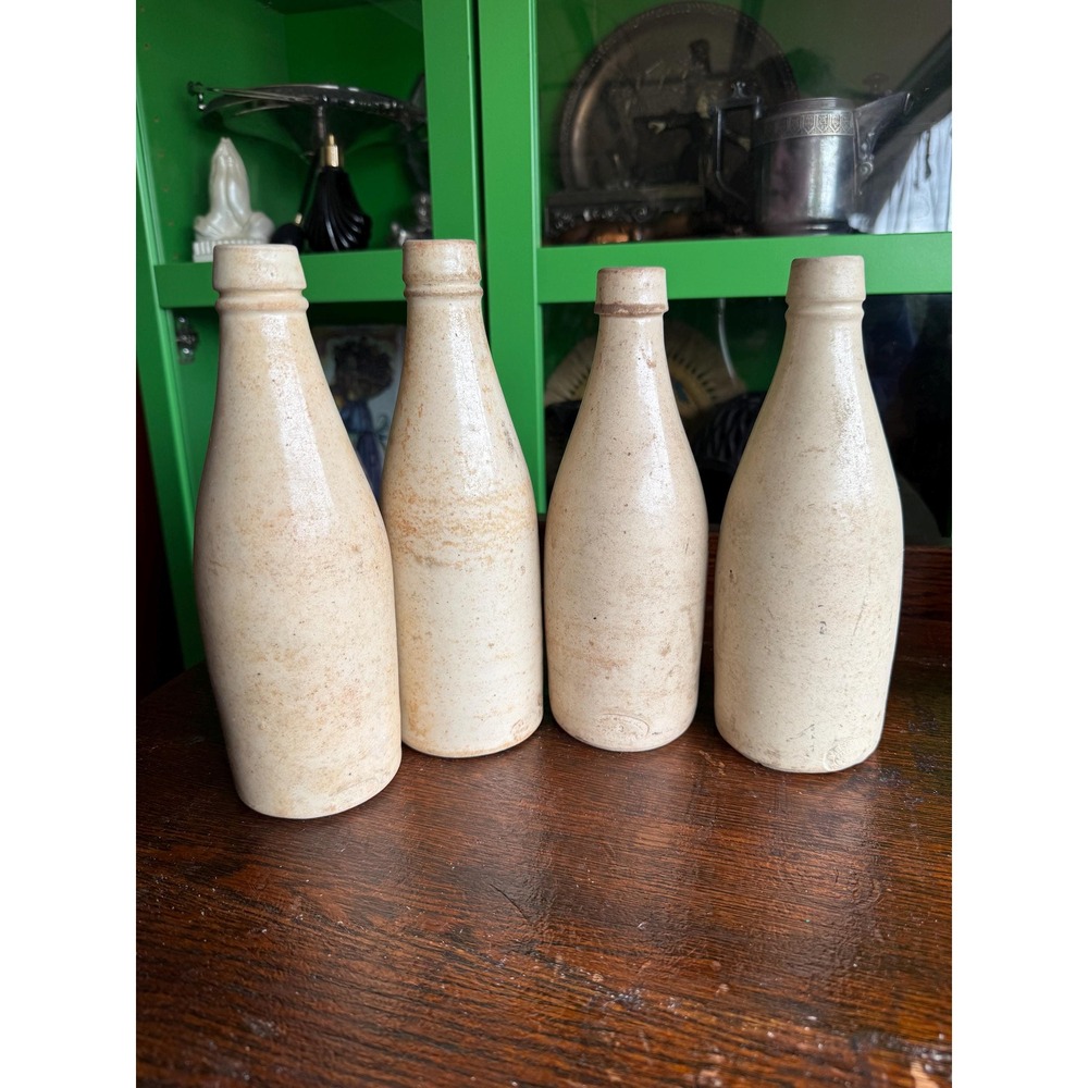 4 Port Dundas Glasgow Henry Kennedy Salt Glazed Stoneware Ale Bottles 1800's